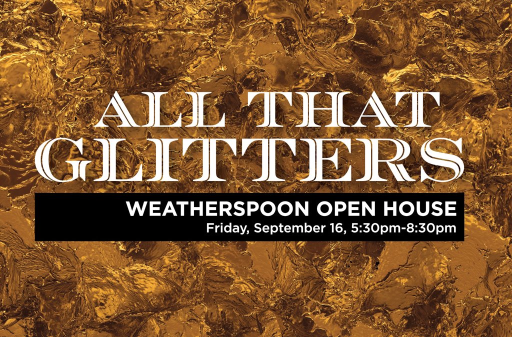 Join us for the Weatherspoon's first large-scale event since 2020. Explore the galleries, including the installation of GILDED, music, pop-up tours, scavenger hunt, photo booth, food + drinks (IDs required). FREE! Sep 16, 5:30-8:30pm weatherspoonart.org/all-that-glitt…