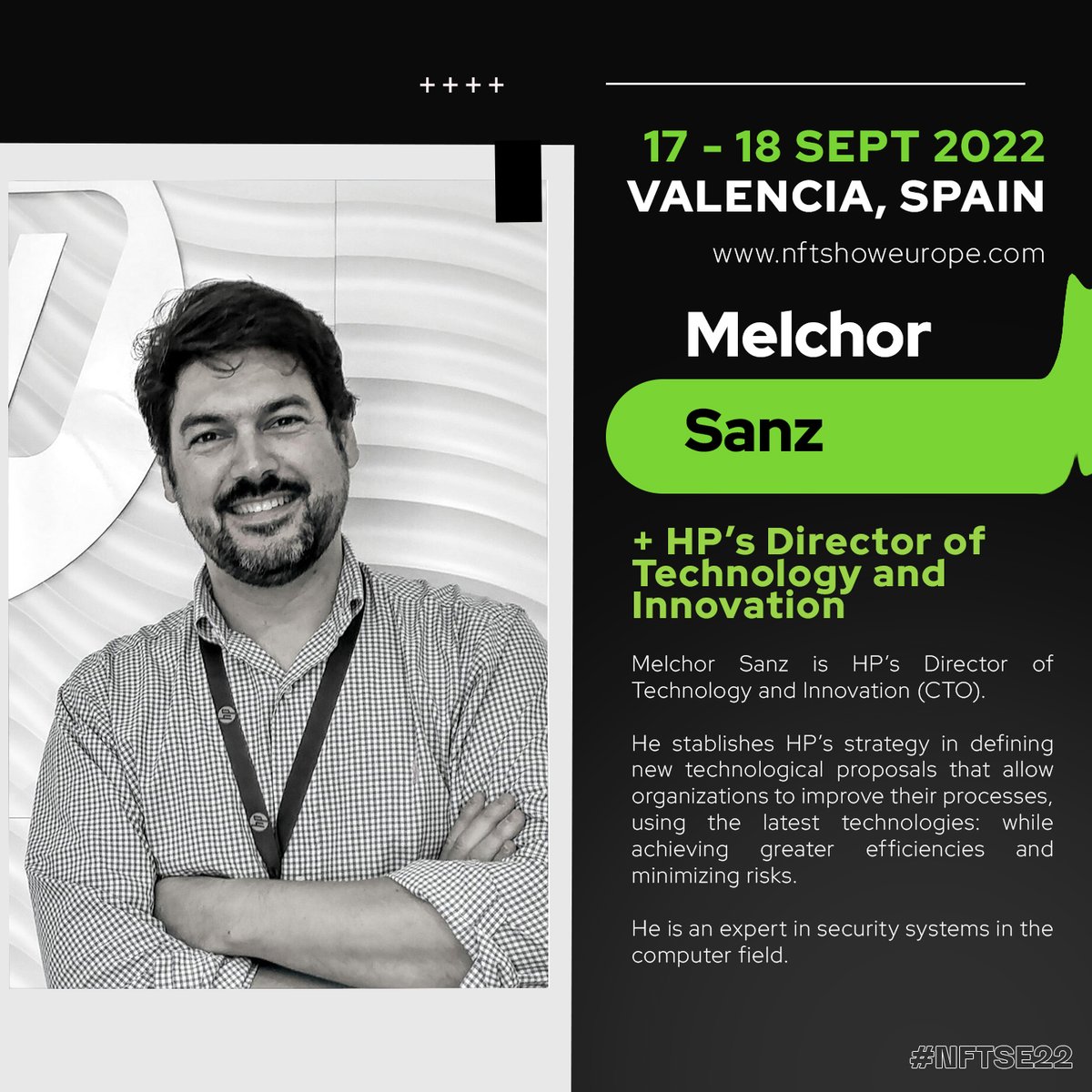Blockchain Show Europe (@blockshoweurope) on Twitter photo Let's welcome <a href="/melchor_sanz/">Melchor Sanz</a> to the speakers crew at #NFTSE22!
HP's Director of Technology and Innovation, Melchor is an expert in security systems in the computer field.
Meet him and check the agenda to schedule your fav conferences! Let's welcome <a href="/melchor_sanz/">Melchor Sanz</a> to the speakers crew at #NFTSE22!
HP's Director of Technology and Innovation, Melchor is an expert in security systems in the computer field.
Meet him and check the agenda to schedule your fav conferences!