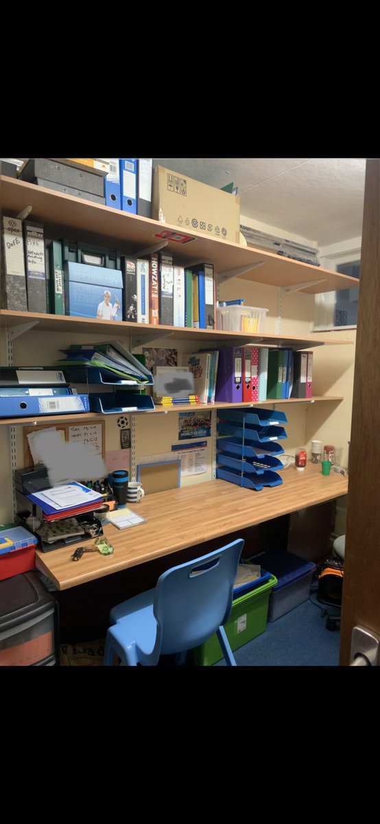 LSimpsonPE's tweet photo. Took the office from this to this today but still another days work to go 🥴 Any tips of what to have handy as a PE teacher or HoY? Or any inspo for a prettier space✨🙌🏼 #edutwitter #newterm https://t.co/JPI6z8M0m3