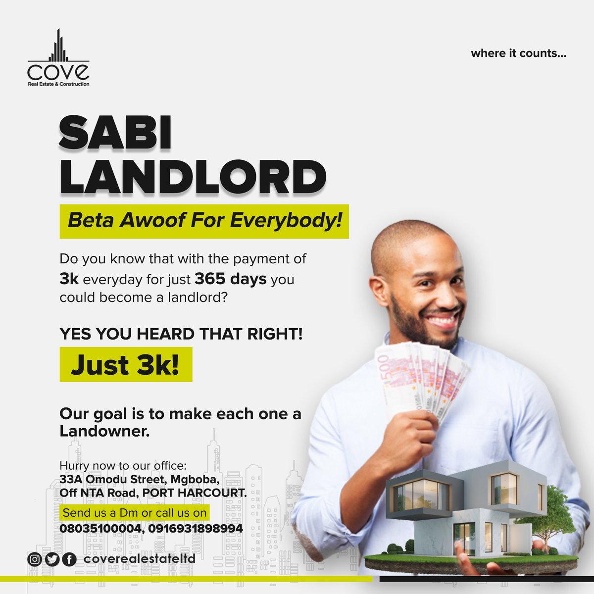 CovegroupNg's tweet photo. @Iameniolamyde Hello everyone. We're cove real estate. We have lands in Portharcourt, Lagos, Abuja.
 Selling at affordable prices. 
📞08035100004 09069318994
Dm us. https://t.co/ansfY8oUqh