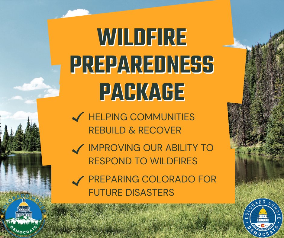 COSenDem's tweet photo. In Colorado, wildfire season is now year round.
This session, Colorado Democrats worked hard to pass critical legislation to bolster wildfire mitigation & prevention efforts to keep our communities safe all year.
➡️Learn more: https://t.co/MxPzFlvqtQ
#MoveCOForward #coleg https://t.co/rH82B5hJBm