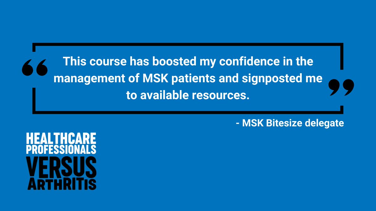 arthritisukorg's tweet photo. Are you a primary care health professional? Book your place on next month's MSK Bitesize webinar and learn how to confidently diagnose and manage musculoskeletal (MSK) conditions. Check out our website to find out more and to book your place: https://t.co/5a3HA2rjok https://t.co/k2RlmWzR2b