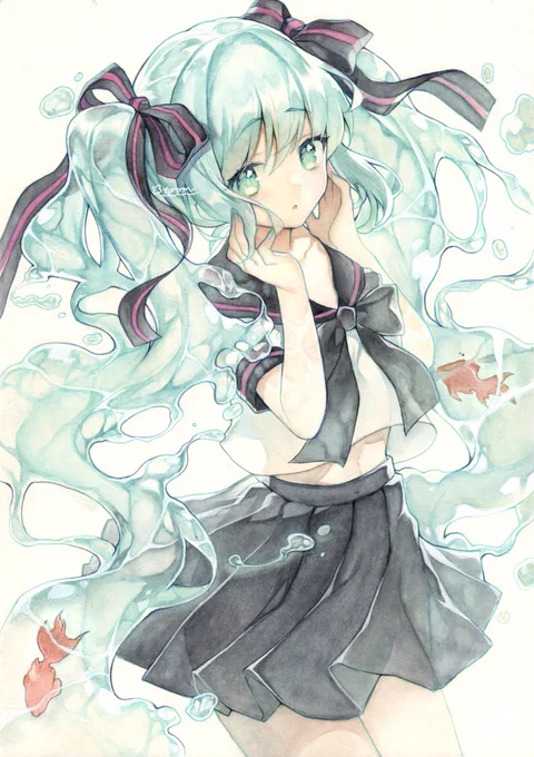 ボトルミク #透明水彩 