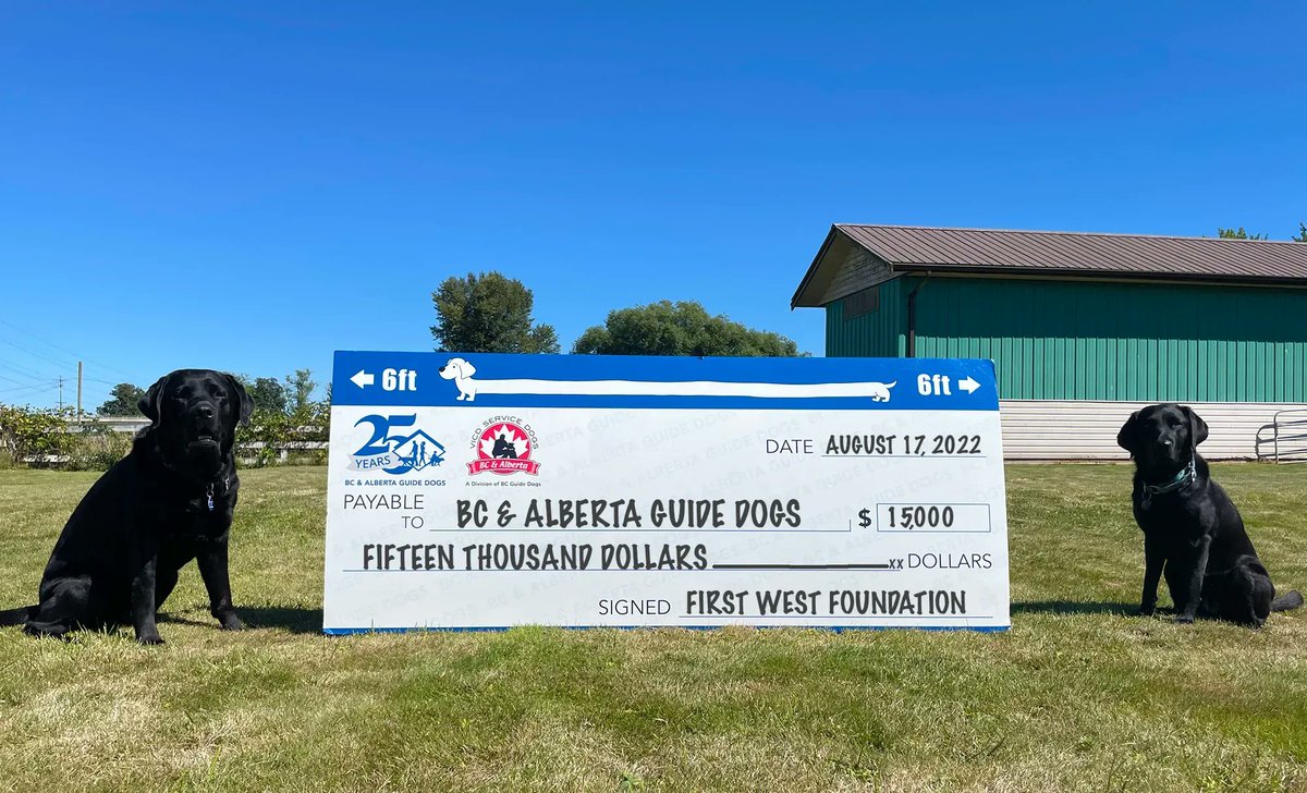 bcguidedogs's tweet photo. From these two pups to the next generation of Guide & Service Dogs ... Thank You to @FirstWestFDN for making such a "Pawsitive" Impact. First West Foundation is proud to provide grants through the Valley First Community Endowment.
#thankyouThursday #Firstwestfoundation https://t.co/AaSWhorWdV