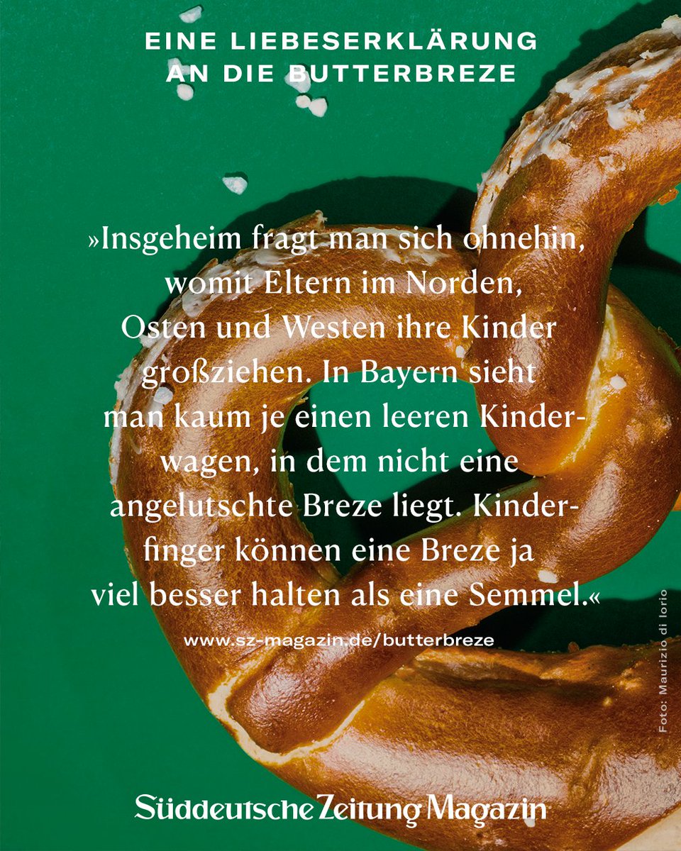 szmagazin's tweet image. Die #Breze soll Weltkulturerbe werden. Die Frage ist aber: Wieso ist sie das nicht schon längst? Zur Liebeserklärung an Butterbrezen aus unserem Archiv: sz-magazin.de/butterbreze