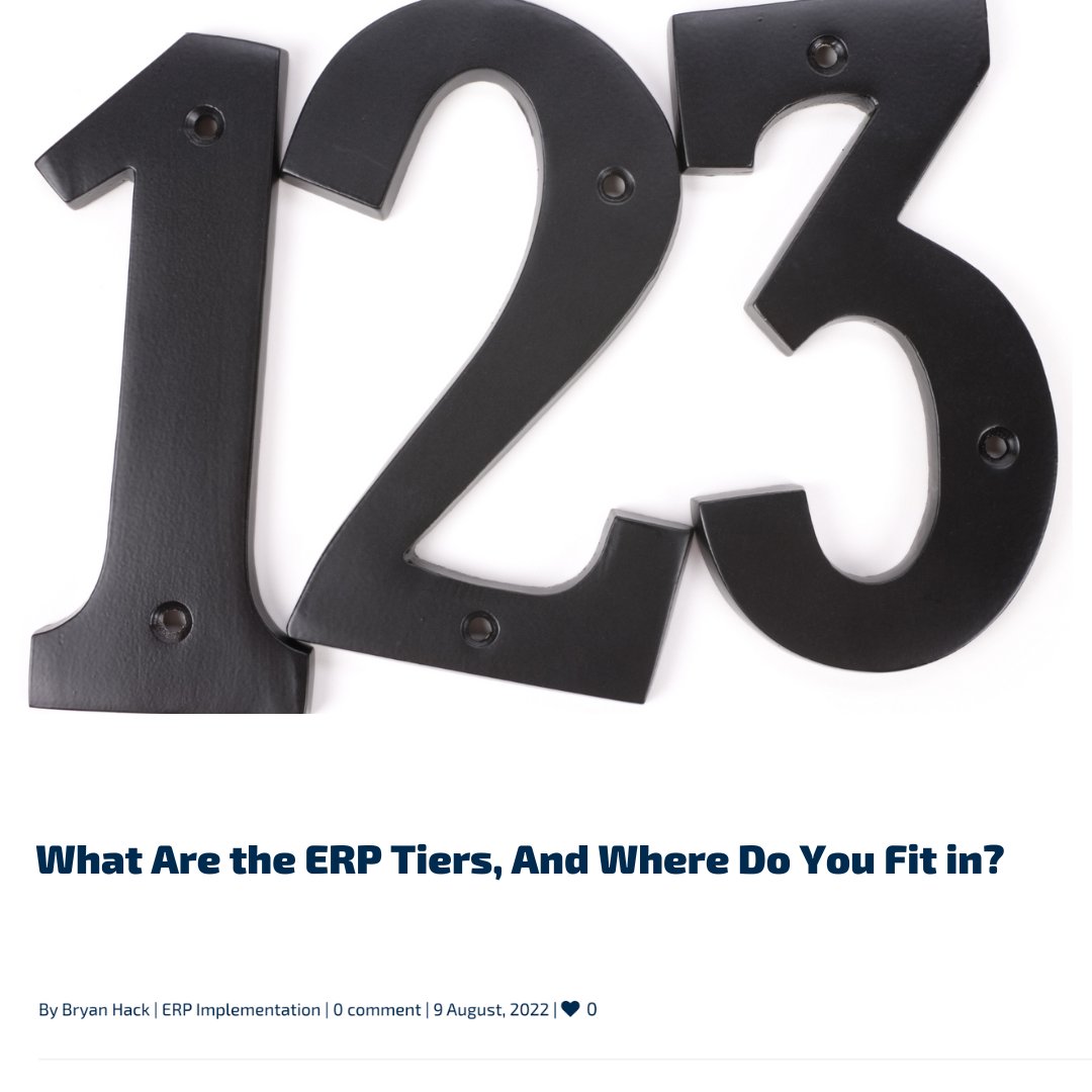 GroupBhc's tweet photo. Do you know what Tier 1, 2, and 3 are when discussing ERP Systems? Do you know which tier you should be in? If not, check out our blog to find the answer!
https://t.co/xb0WEBjy02
#erp #erpsystems #erpsoftware #erpconsulting #erpadvisor #erpadvisory #erpcost #erpimplementation https://t.co/EGI5PzfHIW