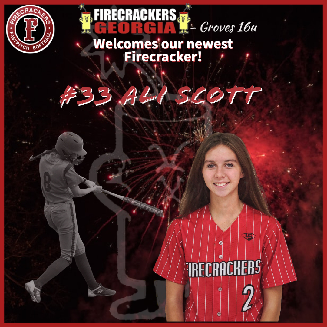 Welcome Ali Scott to our #Firecrackers team! Ali's great defense and amazing hitting helps our roster grow with talent. Her love for the game is unmatched and it shows when she hits the dirt! 
Welcome to #FCNation Ali and family!!! 🧨💥 <a href="/FirecrackersGe1/">Firecrackers Georgia</a> <a href="/JGFC07/">J. Groves</a> @Los_Stuff