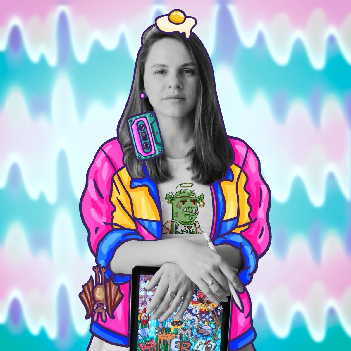 #MeetOurTeam | <a href="/Sovacado/">Xenia Sova🐯</a> aka “The Artist”🎨
Xenia is a freelance illustrator and toy designer by day, but an NFT artist by night!
Sovacado is no noob to the NFT space, having already illustrated for multiple projects as well as her own personal collections, and now she's a Raver