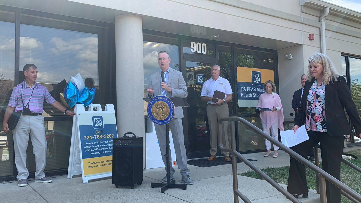 RepBrianFitz's tweet photo. Last week, I toured the PFAS Multi-site Health Study facility in Warminster to see firsthand the ongoing PFAS study taking place in the near the Naval Air Warfare Center in Warminster and Willow Grove Naval Air Base in Horsham. https://t.co/3RQiew7T62