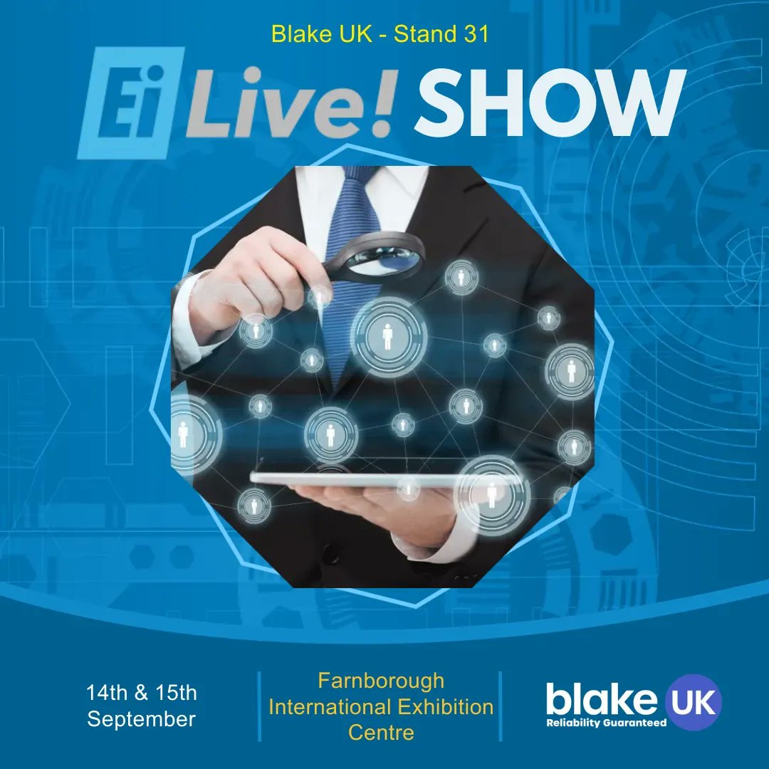 Find out what's new at the EI Live! Show 
Visit us on Stand 31 to find out the latest products and solutions from Blake
<a href="/EILiveShow/">EI Live! Show</a> #EILive2022