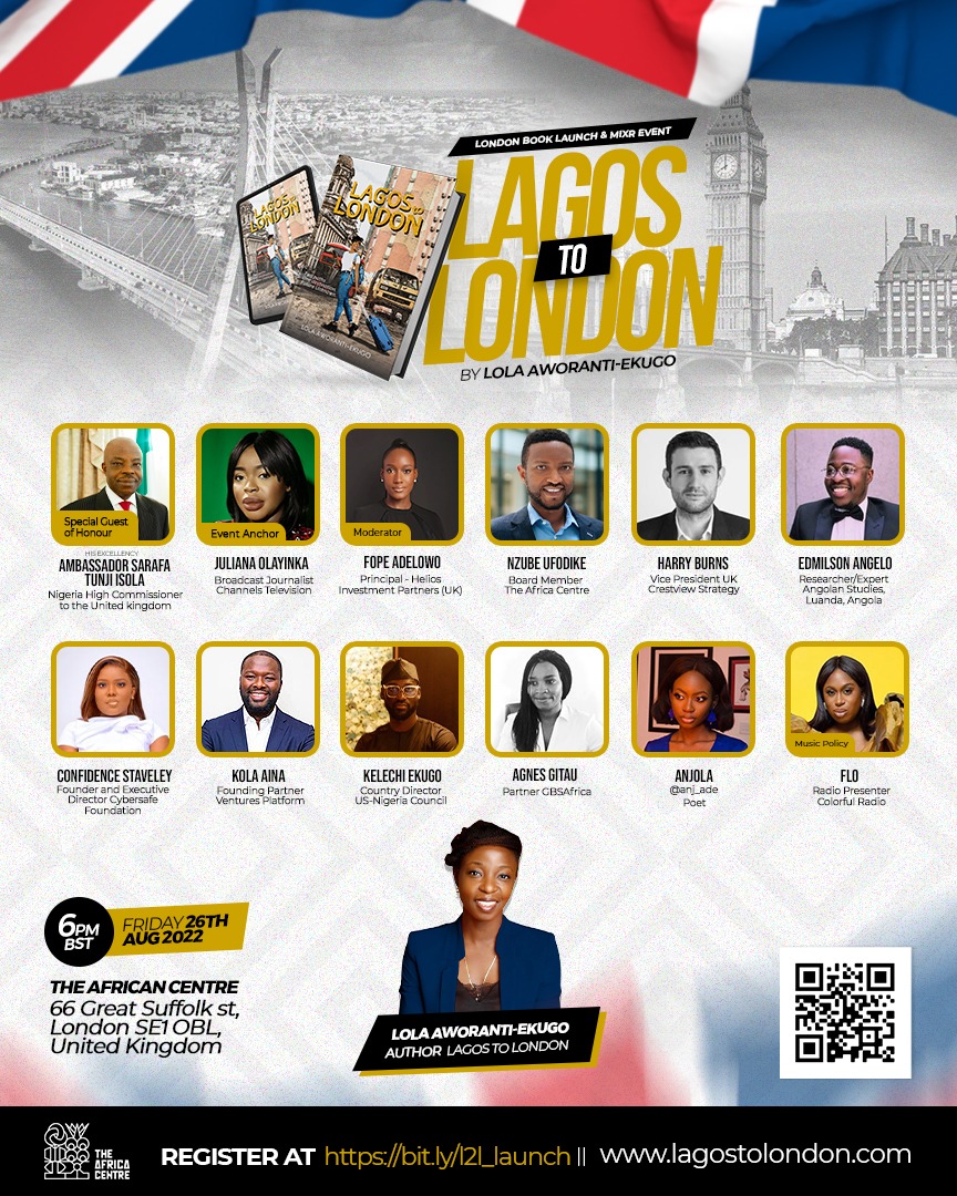 Lagostolondon21's tweet image. Joining the quintessential @LolaEkugo (author of Lagos to London) are a host of very sophisticated speakers , moderator, &amp;amp; the highly esteemed Nigerian High commissioner to the United Kingdom and compered by the soft spoken @Julia Olayinka to formally launch the masterpiece book“