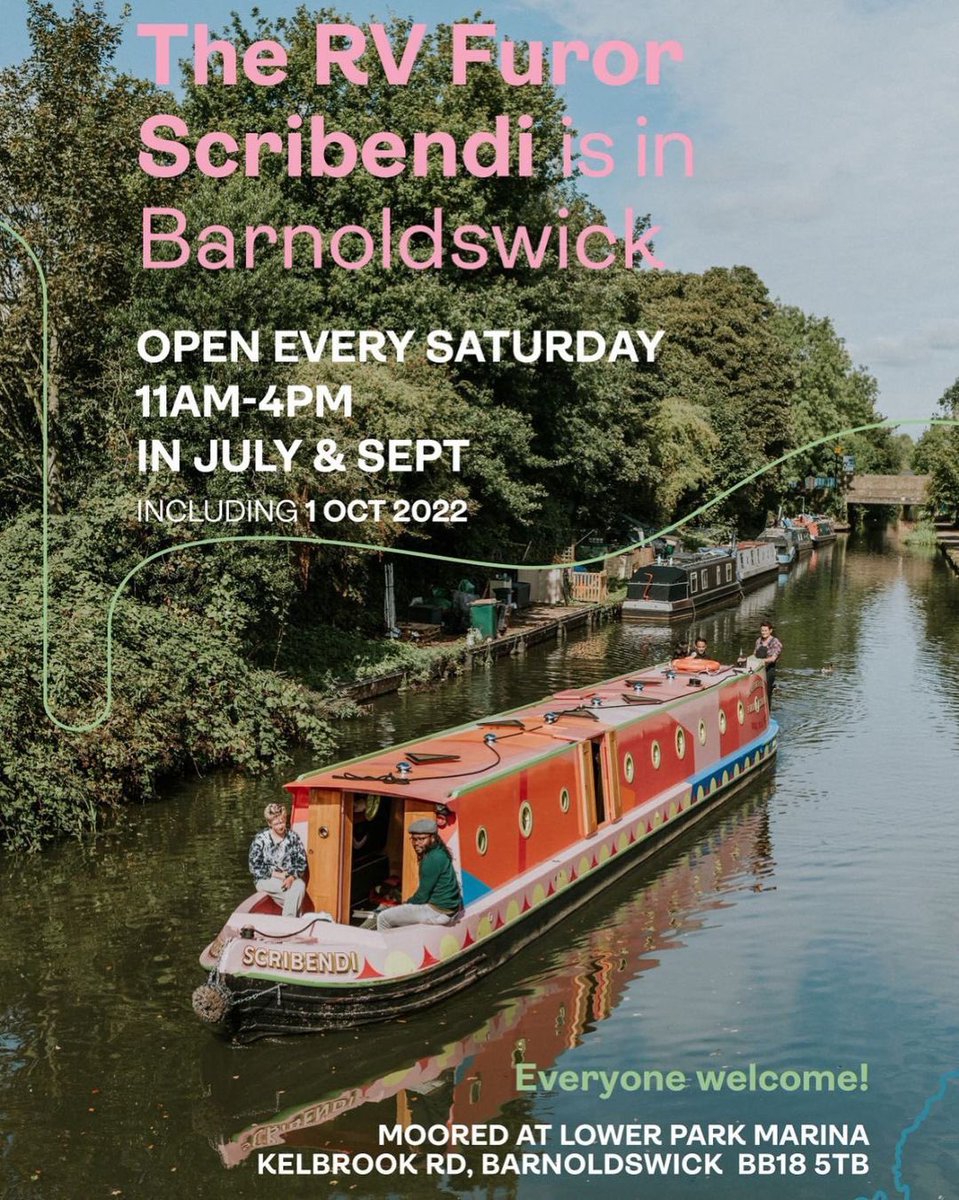 The RV Furor Scribendi reopens her doors again next weekend at Lower Park Marina in Barnoldswick. 📚

Starting on Saturday September 3rd, and then every Saturday up until, and including October 1st 🗓

#ukcommunityrenewalfund