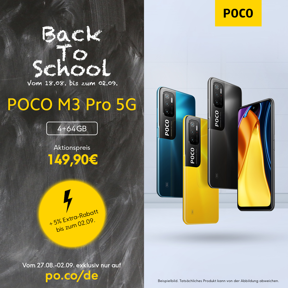 PocoDeutschland's tweet photo. 📚#BacktoSchool-Aktion❗️
Genieße Rundumvorteile mit unserem #POCOM3Pro5G! Superschnell und leistungsstark zugleich, dank MediaTek Dimensity 700 5G, 90 Hz FHD+ DotDisplay und 5.000mAh Akku!😎
Code "EXTRA5" für 5% Rabatt on top!
👩🏫https://t.co/y7iMPlqBmh
https://t.co/s4YQsHCvk0 https://t.co/fVDEcNzYNi