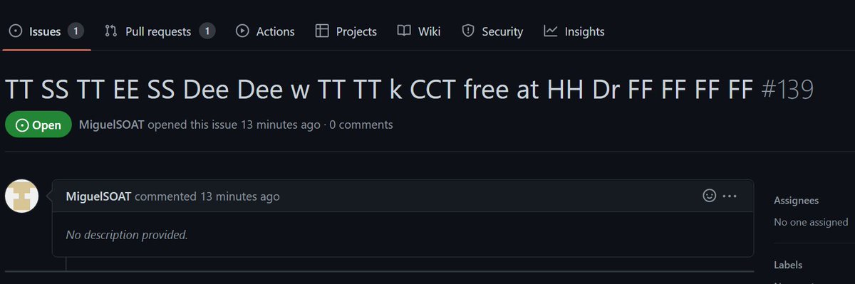 UserDevice's tweet image. I&apos;m not sure if this is performance art, spam, or an attempt at opening a legitimate issue; but it illustrates your point in the thread about &quot;What is your time worth&quot; quite well...