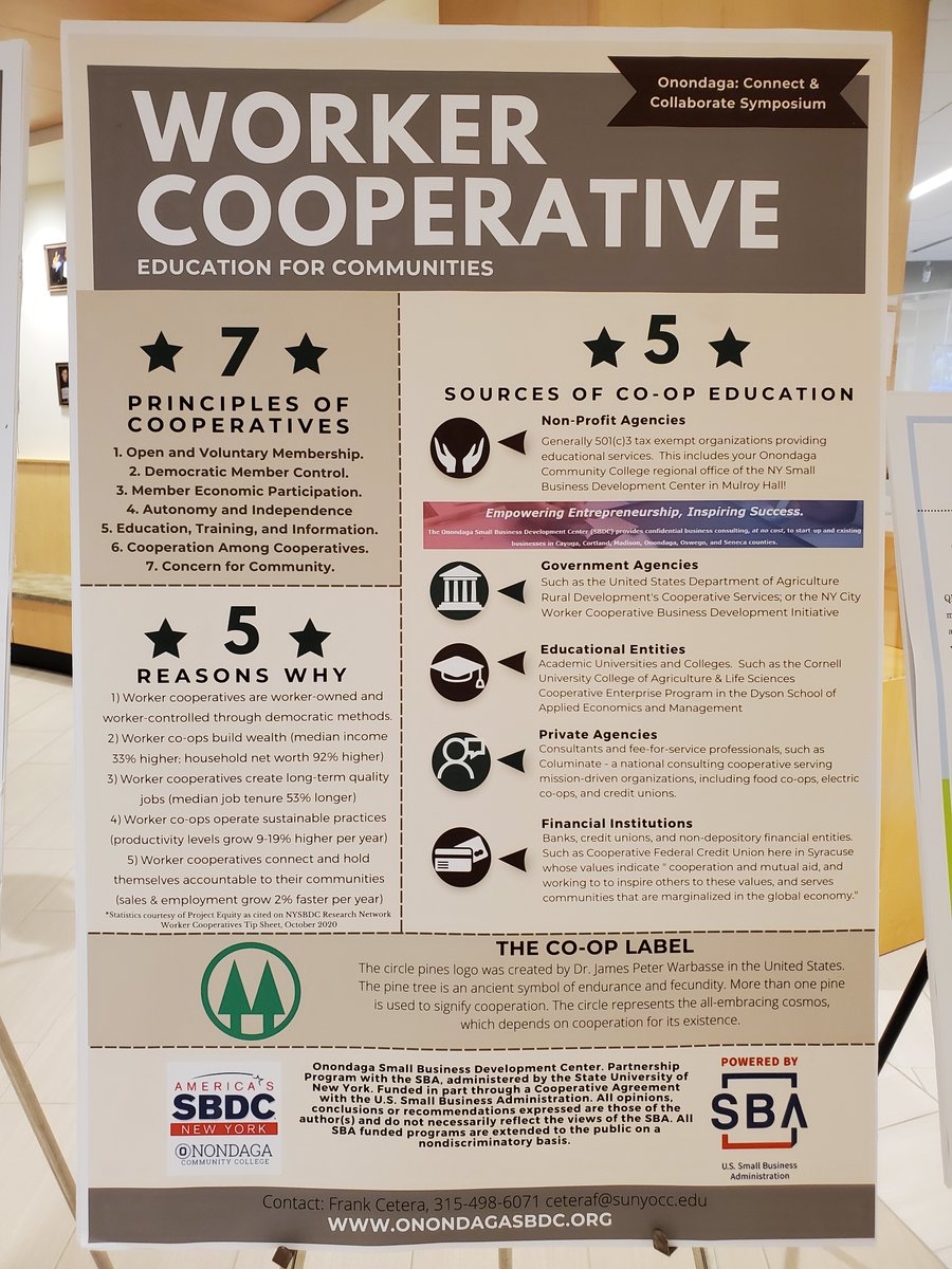 franklen's tweet photo. I was happy to present a poster yesterday for the OCC "Connect and Collaborate" Symposium - "for sharing project work, research, upcoming events...from all areas across campus: "  My poster was on the topic of Worker Cooperatives Education for Communities! https://t.co/aVMZ36lxkJ