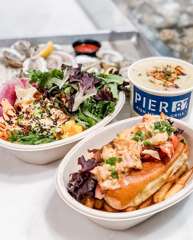 What's your favourite thing to order?🦐🍤🐟️🌮🦞🦪 . . . #pokebowl #lobsterroll #oysters #chowder #fishandchips