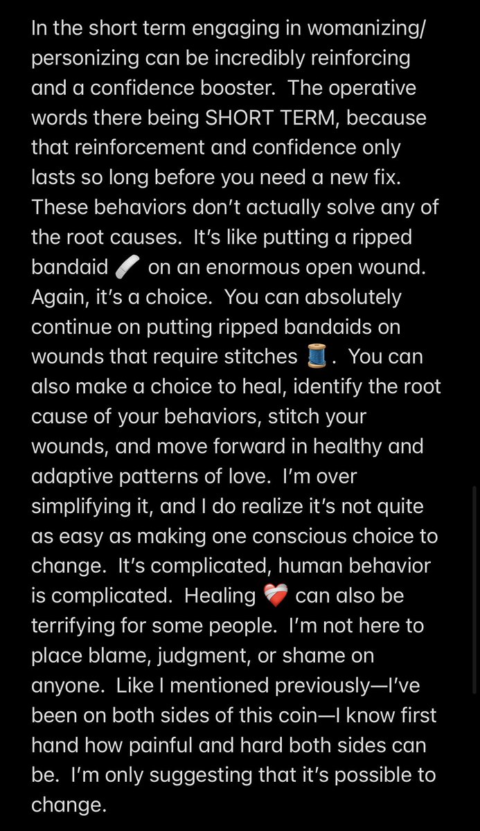 lvgrace5's tweet photo. A few of my random thoughts 💭 on the topic of #womanizer / #personizer behaviors. Yes, I created a gender exclusive word, because this is not about bashing anyone.
#relationships #humanbehavior #love #Healing #counselor #ThoughtForTheDay #ThursdayThoughts #pennyforyourthoughts https://t.co/i5UhLJVJjQ