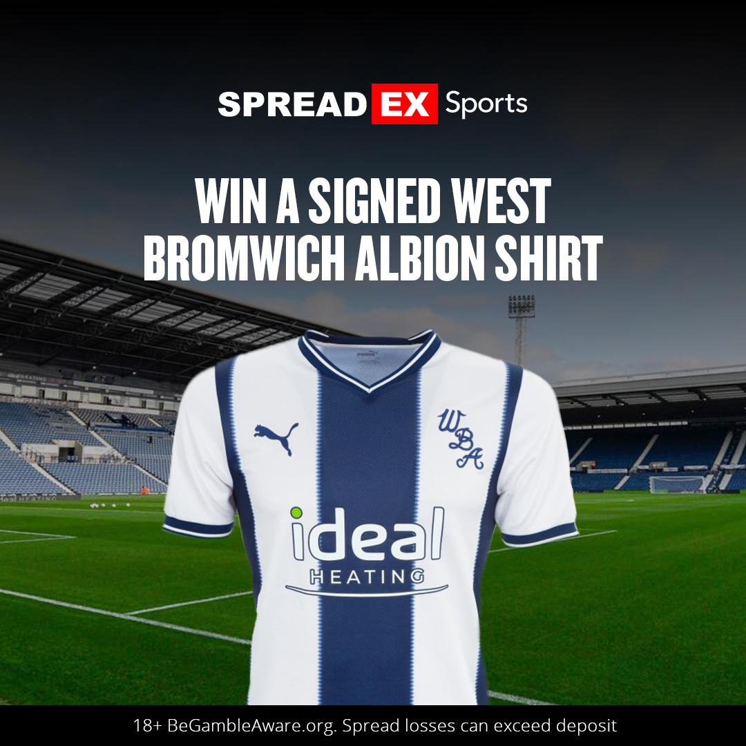 SpreadexSport's tweet photo. 🚨Competition Time🚨

How do you fancy the chance of winning a SIGNED @wba home shirt?! 👕🖋️

For the chance to win:

1⃣ Follow us + retweet this tweet! ♻️
2⃣ Guess the minute of the first @WBA goal scored against Huddersfield below ⚽️🤔

Full TS&amp;C's ⤵️
https://t.co/lYJYy4Y9eP https://t.co/Mby2F3IMki