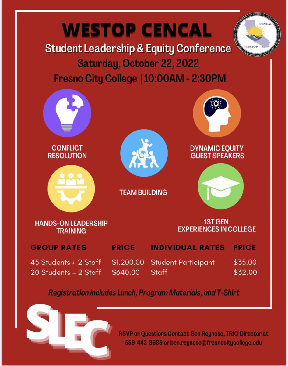 Join us for our first Student Leadership &amp; Equity Conference! With an array of various presenters and delivery of subjects that are impactful this is an event you do not want to miss.