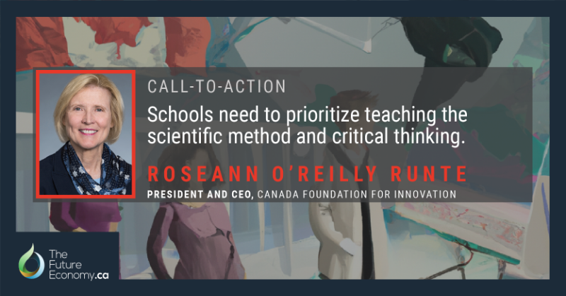 FuturEconomy's tweet photo. 77% of youth respondents in a survey by @InnovationCA, @_Acfas & @Ipsos said they consider #STEM fields viable for future careers.👨🔬
In a new op-ed, Roseann O'Reilly Runte from the Canada Foundation for Innovation says schools must help students develop #ScientificUnderstanding.