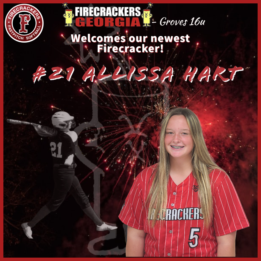 We're excited to welcome Allissa Hart to our #Firecrackers family! Allissa brings power in the circle and at the plate. Her versatility and determination makes her a wonderful addition! 
Welcome to #FCNation Allissa and family!!! 🧨🧨💥 <a href="/FirecrackersGe1/">Firecrackers Georgia</a> <a href="/JGFC07/">J. Groves</a> @Los_Stuff