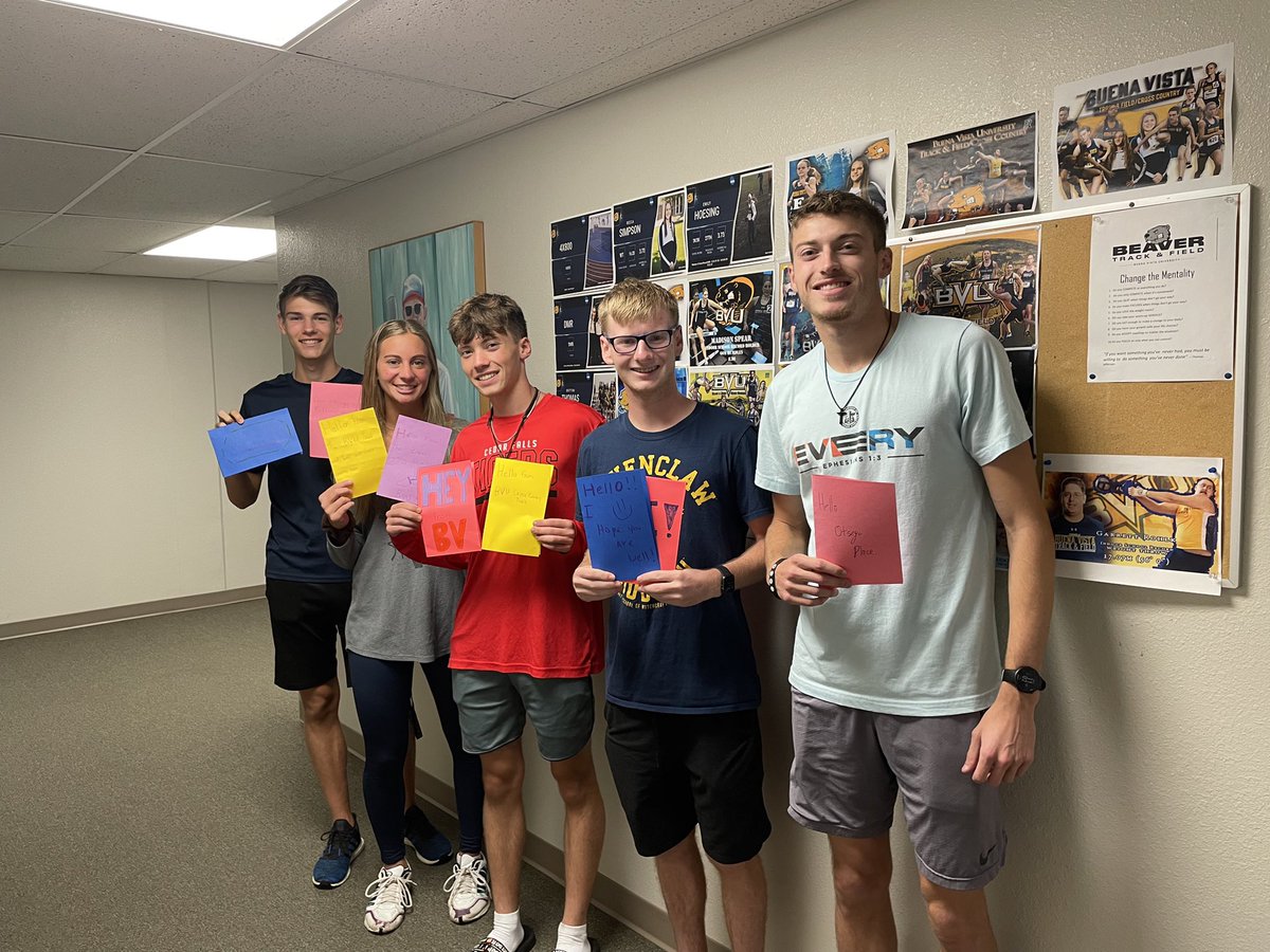 BVUTrackField's tweet photo. Let’s get into some Beaver Spirit! We wanted to do community service but our friends were feeling under the weather so we decided to make them homemade cards to cheer them up! #BeaverStrong #BeaverNation https://t.co/bQIJCi3sf9