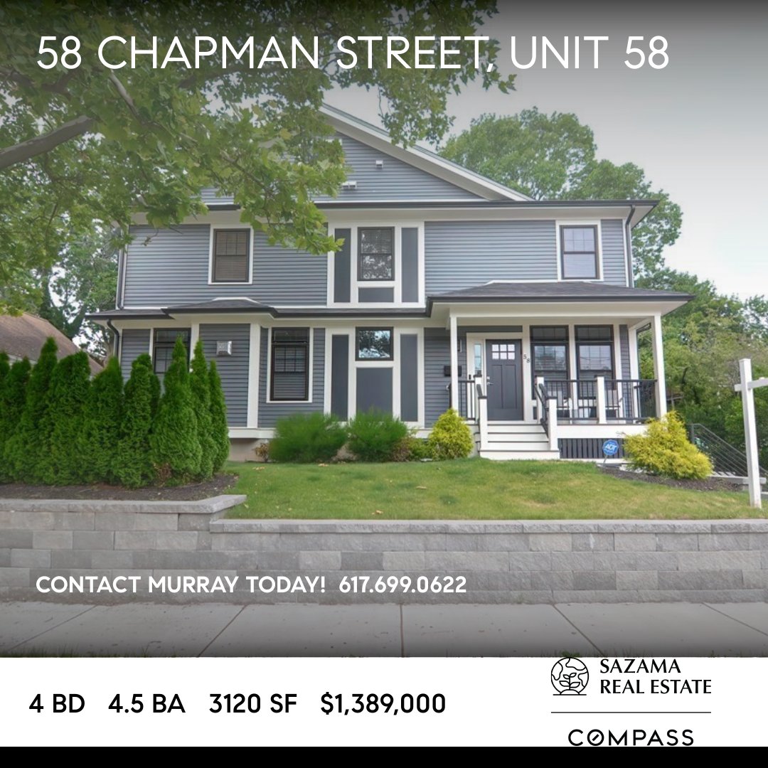 Contact Murray <a href="/SazamaRE/">Sazama Real Estate</a> TODAY! 
58chapman.com 🏠  617.699.0622
#sazamarealestate #bostonrealestate #compasscares