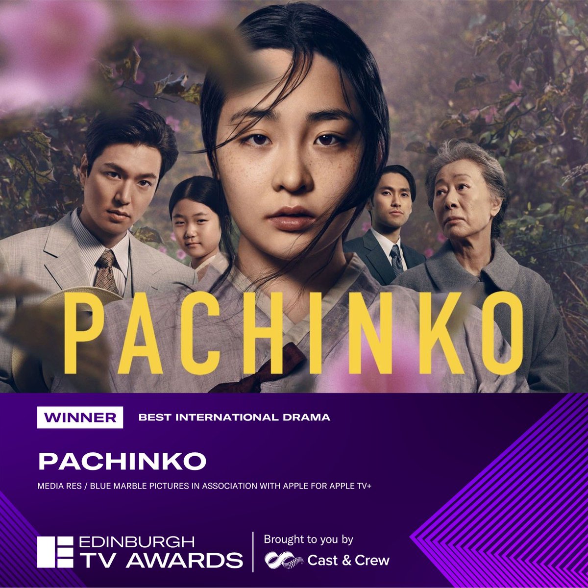 EdinburghTVFest's tweet image. Pachinko wins the Edinburgh TV Award for Best International Drama (@AppleTVPlus) 
#EdTVAwards