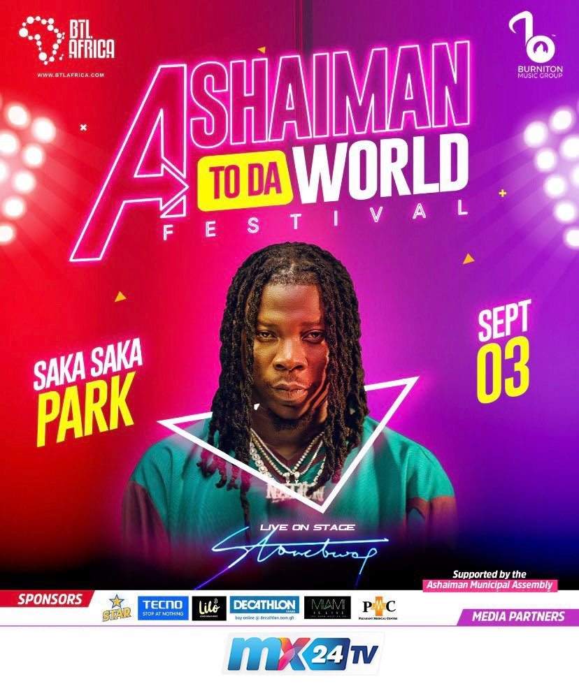 mx24gh's tweet photo. Ready for an experience like never before!!!
It’s the 7th Edition of the #AshaimantodaWorld concert with @stonebwoy happening on Saturday, 3rd September 2022.
For the People!
For the Love!
For the Music!
@BTL_Africa @BurnitonMSG
#mx24gh #mx24events #funfearlessfactual https://t.co/ww8oVAOT9x