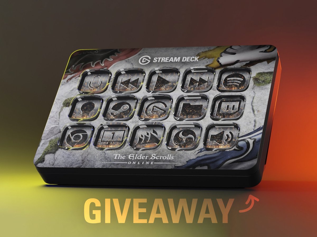 In Zusammenarbeit mit unseren Freunden bei <a href="/TESOnline_de/">ElderScrollsOnlineDE</a>, verlosen wir einen custom Elder Scrolls Online Stream Deck und eine Kopie von High Isle!

So einfach gehts:
1️⃣  RT &amp; ♥️ 
2️⃣  Folge <a href="/elgatoDE/">Elgato DE</a> &amp; <a href="/TESOnline_de/">ElderScrollsOnlineDE</a>
⏰  Gewinner wird bekannt gegeben am 01.09.2022