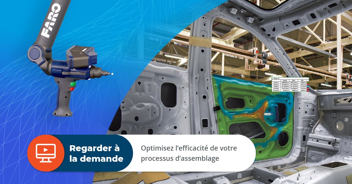 Regardez le webinaire de FARO sur la façon de "Optimisez l'efficacité de votre processus d'assemblage" pour apprendre comment les solutions 3D transforment chaque étape du processus d'assemblage et plus encore : bddy.me/3QOL85K 

#3d #alignement #webinaire