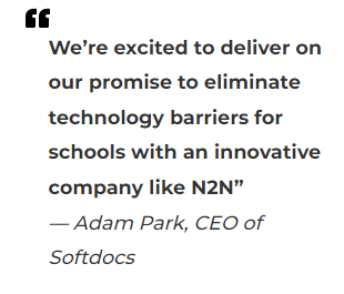 N2NServicesInc's tweet image. N2N Services is proud to announce our partnership with @Softdocs
Read the full story: tinyurl.com/ywckv94h
#partnership #highereducation #edtech