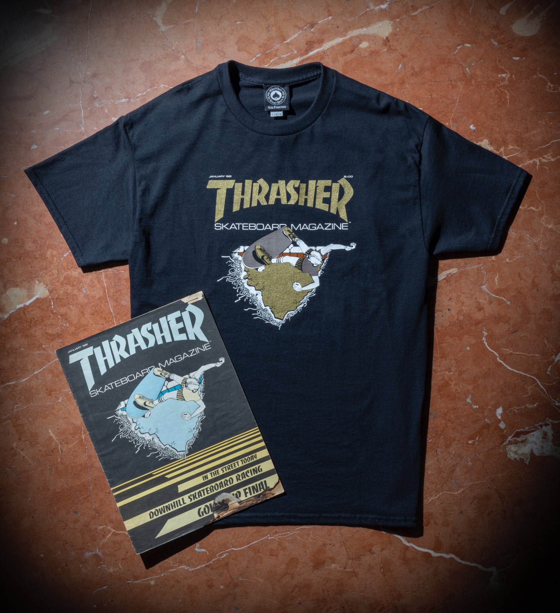 Gold thrasher shirt cheap