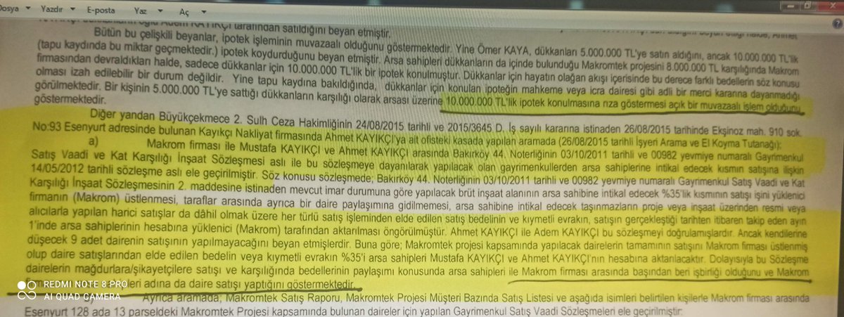 fahrikaygu's tweet photo. #MakromtekEsenyurt projesini #MakromDanışmanlık firmasına projeden sattıran #AhmetKayıkçı ve #MustafaKayıkçı kurdukları paravan #EbrarReklam firması ile projenin adını #AkteymurMahal olarak değiştirip satılmış konutları #İstanbulProjePazarlama ya TEKRAR SATTIRIYOR https://t.co/Opgt8pLyIm