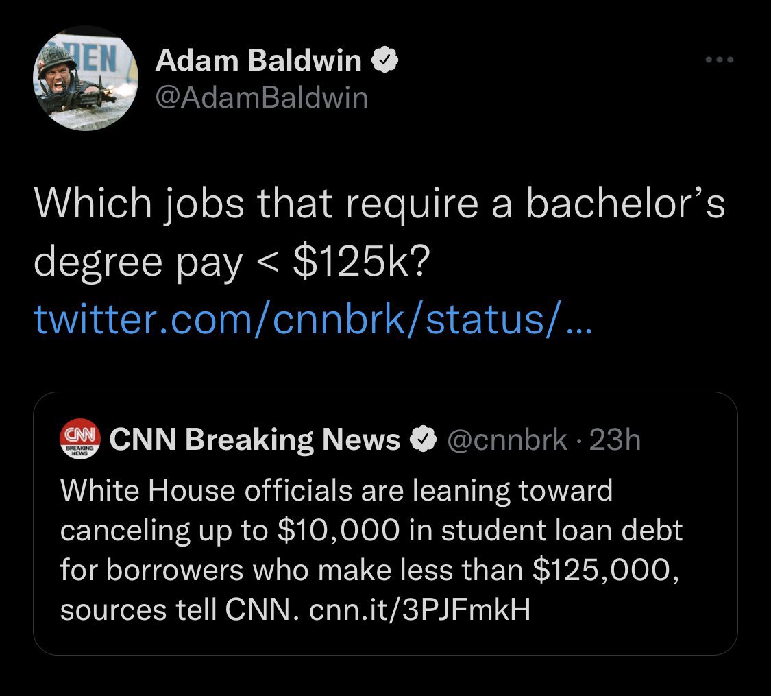 TEACHING JOBS. And you *also* have to have a credential on top of the BA or BS. And if you’d like to advance in pay you need a masters. And you’ll still be making less than 125k.