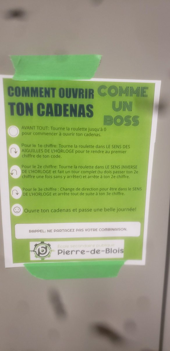 Pour diminuer le stress des nouveaux élèves à la rentrée : un petit aide-mémoire. 😀 #bienveillance <a href="/MonCepeo/">CEPEO</a> <a href="/PierredeBlois/">École secondaire publique Pierre-de-Blois</a> #eduprof <a href="/ecolecatholique/">CECCE</a> <a href="/CSDCEO/">CSDCEO</a> <a href="/cscmonavenir/">Csc MonAvenir</a> <a href="/CSViamonde/">CS Viamonde</a> <a href="/escouadeEDU/">escouadeEDU</a>