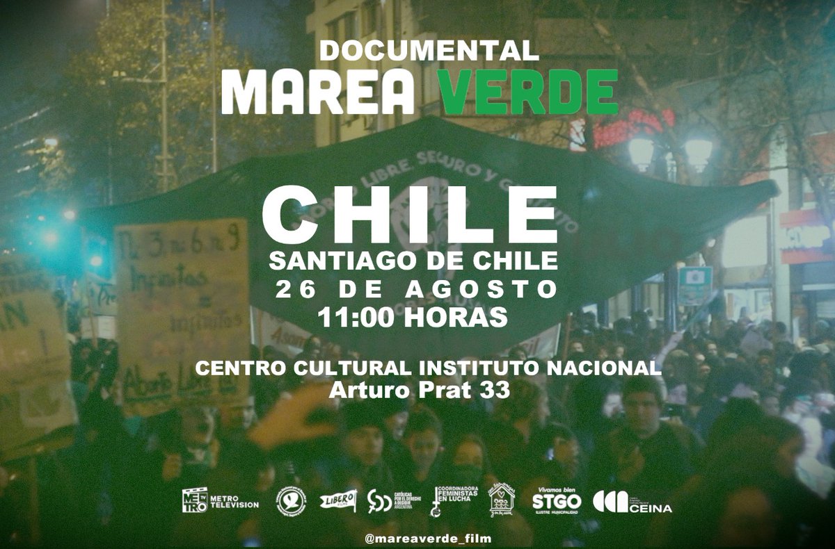 Mañana función especial a las 11:00 de la mañana en el CEINA <a href="/CEINA_cl/">Centro Extensión Instituto Nacional</a> 
Tendremos foro posterior a la película 
Nos vemos!💚