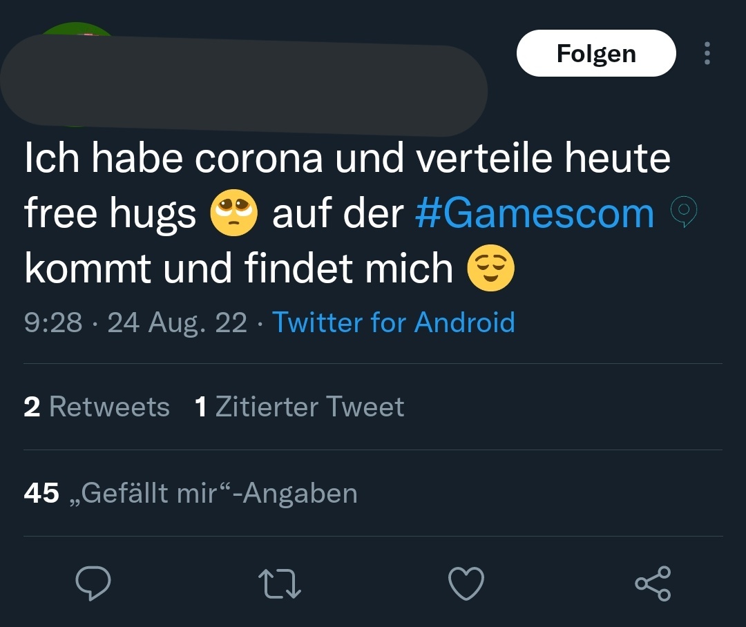 Habe jetzt schon  nach minimaler Suche 4 Leute gelesen, die positiv auf die gamescom gehen...