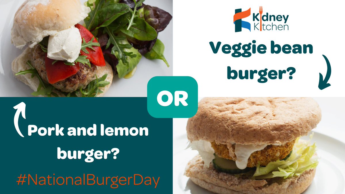 kidneycareuk's tweet photo. (1/2)🍔 #NationalBurgerDay 🍔 is here and we have TWO amazing burger recipes for you to try from Kidney Kitchen! The pork and lemon burger recipe can be found here: https://t.co/QPjyBvAGNk
The veggie bean burger recipe can be found here: https://t.co/JgNbLeQGzI #CKDDiet #CKDLife https://t.co/NLEiUcL7Z9