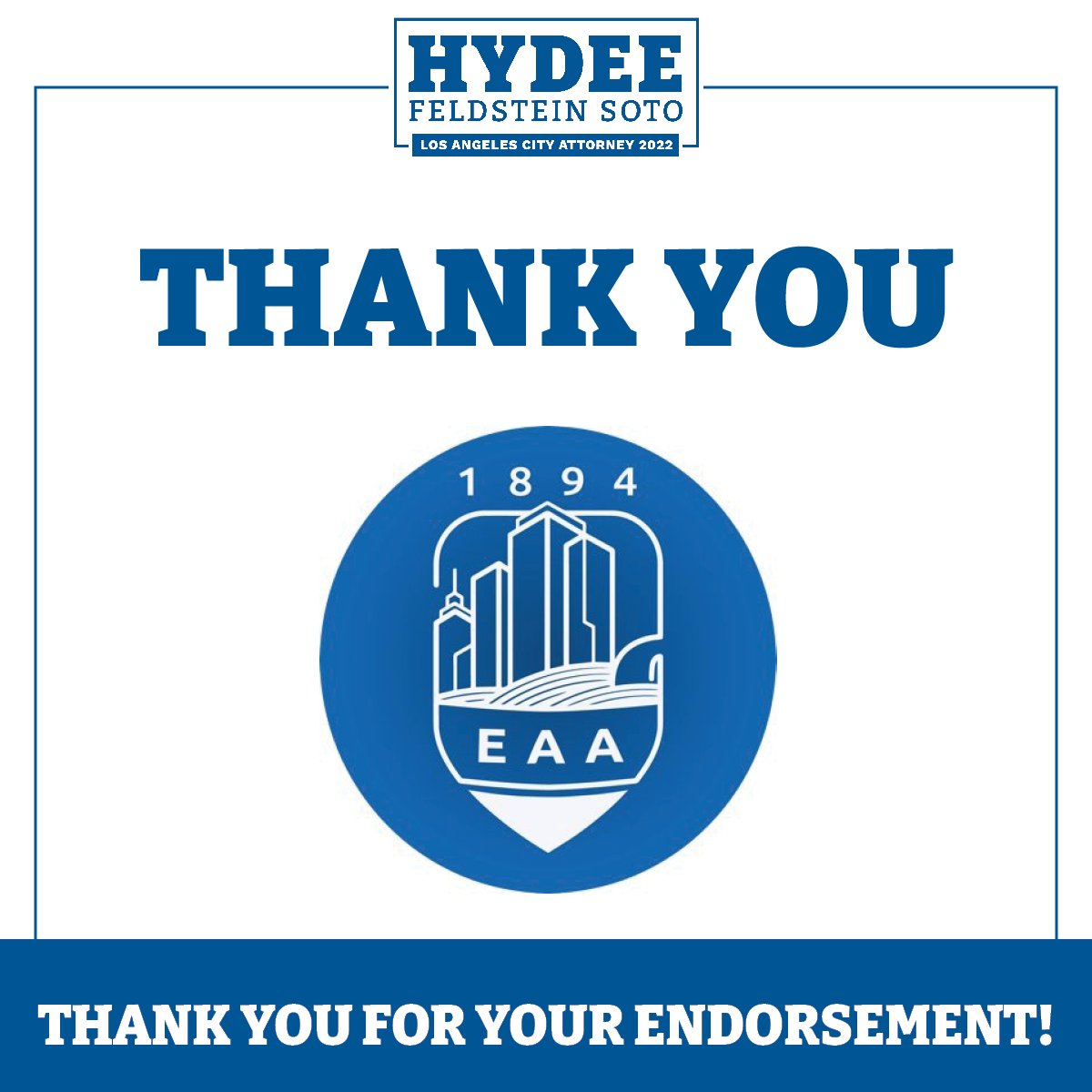 ElectHydee's tweet photo. I'm honored to have earned the endorsement of @EAAUnion, representing more than 5,000 public sector professionals in 40+ departments in the City of Los Angeles.  And I'm proud to support working families  as your next Los Angeles City Attorney. https://t.co/aWalQRmzrd