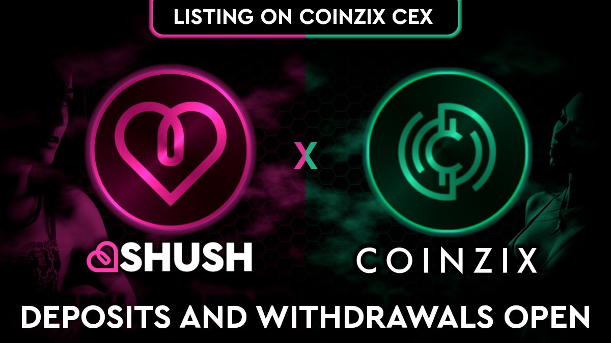 shush_club's tweet photo. DEPOSITS NOW OPEN on @coinzixcom - 

The $SHUSH / $BUSD trading pair is set to go live soon! 

Sign up and get ready for trading at: 

https://t.co/cWhKd0bfte

#Shush #ICO #Bloktopia #Pancakeswap #Amouranth #BSCGems #CEX #Coinzix https://t.co/F2c4G8w8OQ