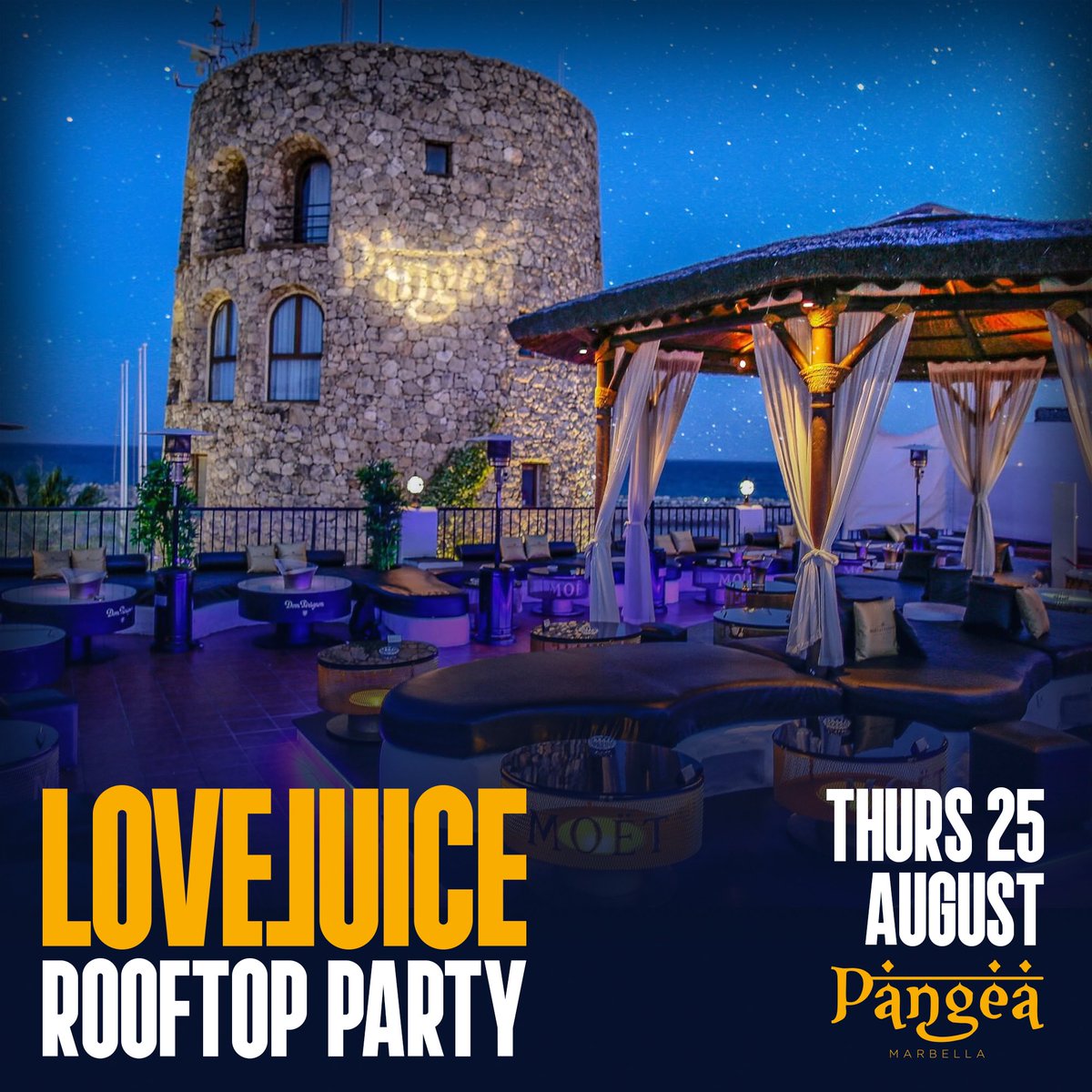 Just hours to go before we kick off August Bank Holiday weekend with our first massive event, the one &amp; only LoveJuice! ❤️💦

Last min. Bookings 📩

#pangeamarbella #pangea #marbella #summer #summer2022 #marbs #marbs2022 #puertobanus #lété #fete #augustbankholiday #lovejuice
