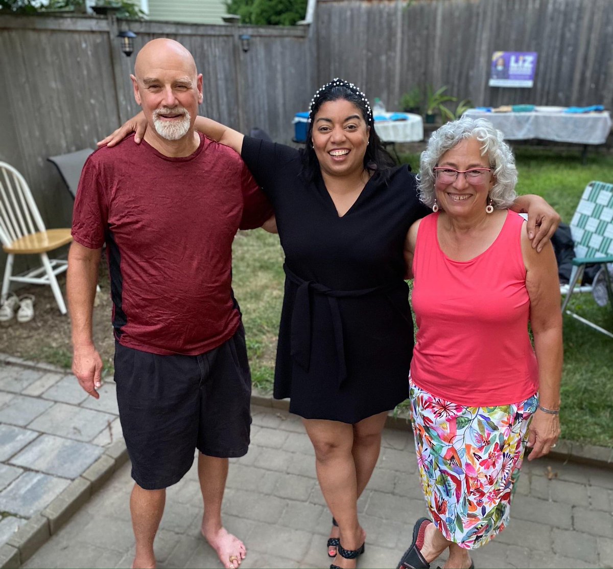 LizForBoston's tweet photo. So grateful to residents and community leaders in the Woodbourne neighborhood of Jamaica Plain and Roslindale for understanding how important this election is. Thank you to Kim and David for hosting this fabulous house party! #LeadWithLiz https://t.co/LfYk27CoD8