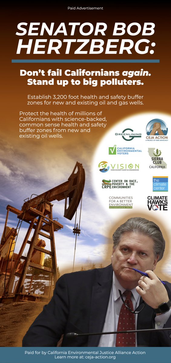 alexissutterman's tweet image. Right now, 5 million Californians live within a mile of an oil or gas well, breathing in toxic pollution and developing higher rates of life-threatening illnesses. 🤒 #SetbacksNow. CA must prioritize community health over polluter profits. 
@SenBobHertzberg