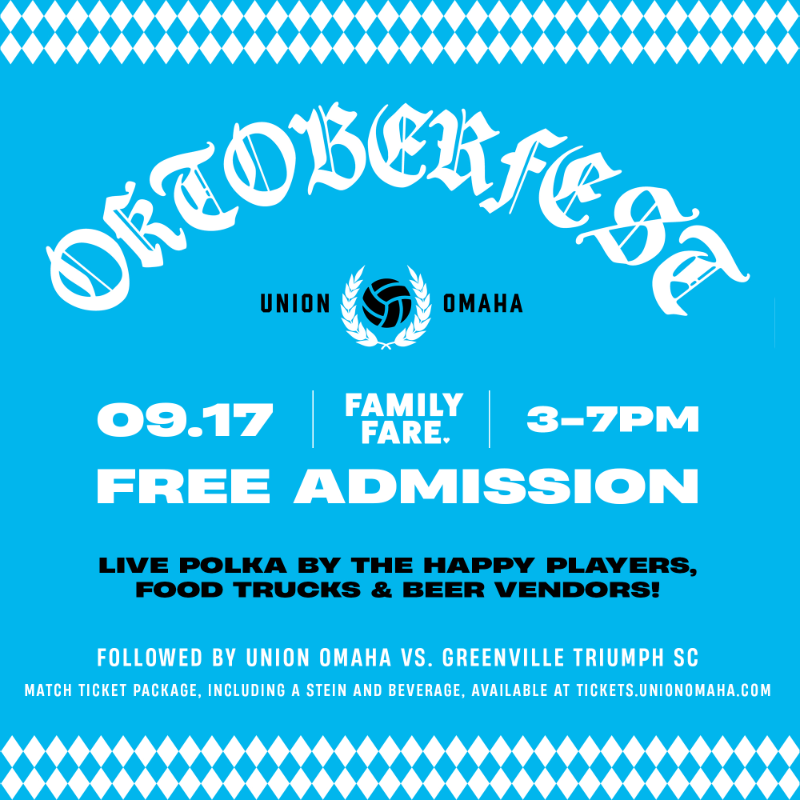 Union_Omaha's tweet photo. 🇩🇪 September 17 is officially 𝕺𝕶𝖙𝖔𝖇𝖊𝖗𝖋𝖊𝖘𝖙 at Werner Park 🍻

Admission is free, and stein purchasers will get discounted beer during the event and inside the stadium during the match!

Check out our full Oktoberfest package, including a berm ticket here ⤵️