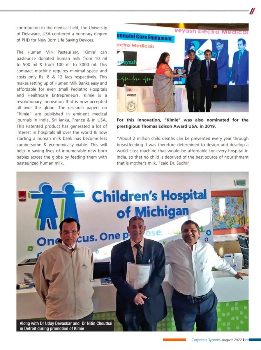 magcorptycoons's tweet photo. #CoverStory (Aug'22)
The Man Who Chose Fight to Flight
Dr Sudhir Waghmare, Founder &amp; Innovator without any Engg background has been manufacturing world-class new born life saving devices. A cancer survivor, Dr Waghmare is busy saving thousands of lives through his inventions 🌎 https://t.co/m3ZJ8UbyWp