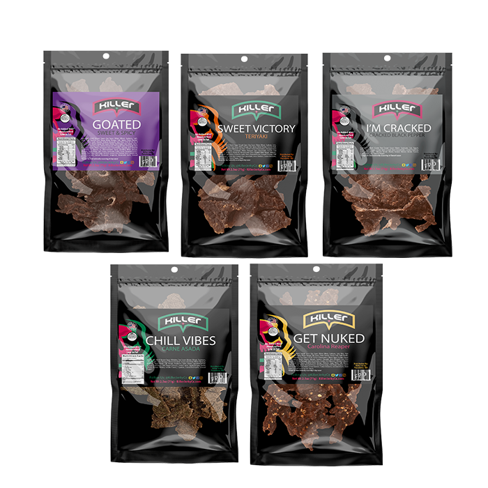 KillerJerkyCo's tweet photo. If you've ever wanted to try Killer Jerky now is the time. Introducing the Killer Starter Pack. You get 5 flavors (1oz each) for ONLY $10. These are limited so pick yours up today!

https://t.co/gVirqhccMg https://t.co/FlBdJXF3mT