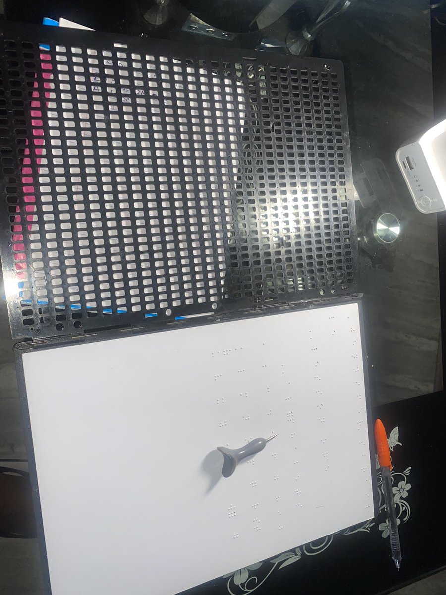 InnocentGenny's tweet photo. If I’m not sowing clothes I’m  busy with my Braille ❤️
I’m used to the Machine 🤦‍♀️ still wanna get use to the Slate and stylus ✌🏻 https://t.co/0iTmWfofLV