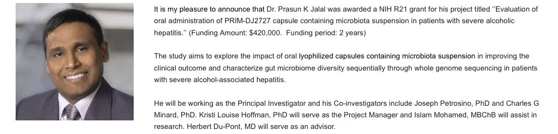 Islam B. Mohamed MD, MSc (@drislambadr) on Twitter photo Congratulation to my mentor Dr Jalal, and our team on receipt of NIH funding for our pilot study on FMT. Excited to assist in conducting the trial. <a href="/BCMDeptMedicine/">BCM Department of Medicine</a> <a href="/bcm_gihep/">BCM Gastroenterology</a> <a href="/AhmedEl62908040/">Ahmed El Sabagh, MD</a> #MedTwitter #IMGstories Congratulation to my mentor Dr Jalal, and our team on receipt of NIH funding for our pilot study on FMT. Excited to assist in conducting the trial. <a href="/BCMDeptMedicine/">BCM Department of Medicine</a> <a href="/bcm_gihep/">BCM Gastroenterology</a> <a href="/AhmedEl62908040/">Ahmed El Sabagh, MD</a> #MedTwitter #IMGstories
