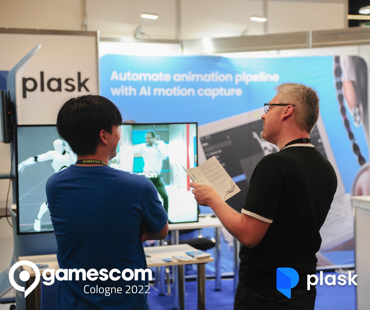 plask_ai's tweet photo. Exciting things are happening at the Plask booth at #Gamescom ๐ฅ
Come and visit us until August 28, Booth C-048B
#3DAnimation #MotionCapture #PLASK #Animation #AI #plask #plaskai #digitalart #3dgraphics #graphicdesign #characterdesign #machinelearning https://t.co/NtMoVX2VIh